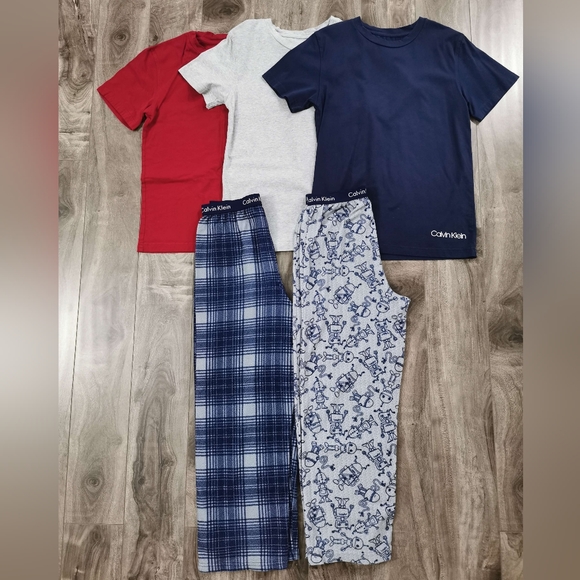 Boys 7-8 3 T-Shirt & 2 Pajama Pants - Picture 1 of 1